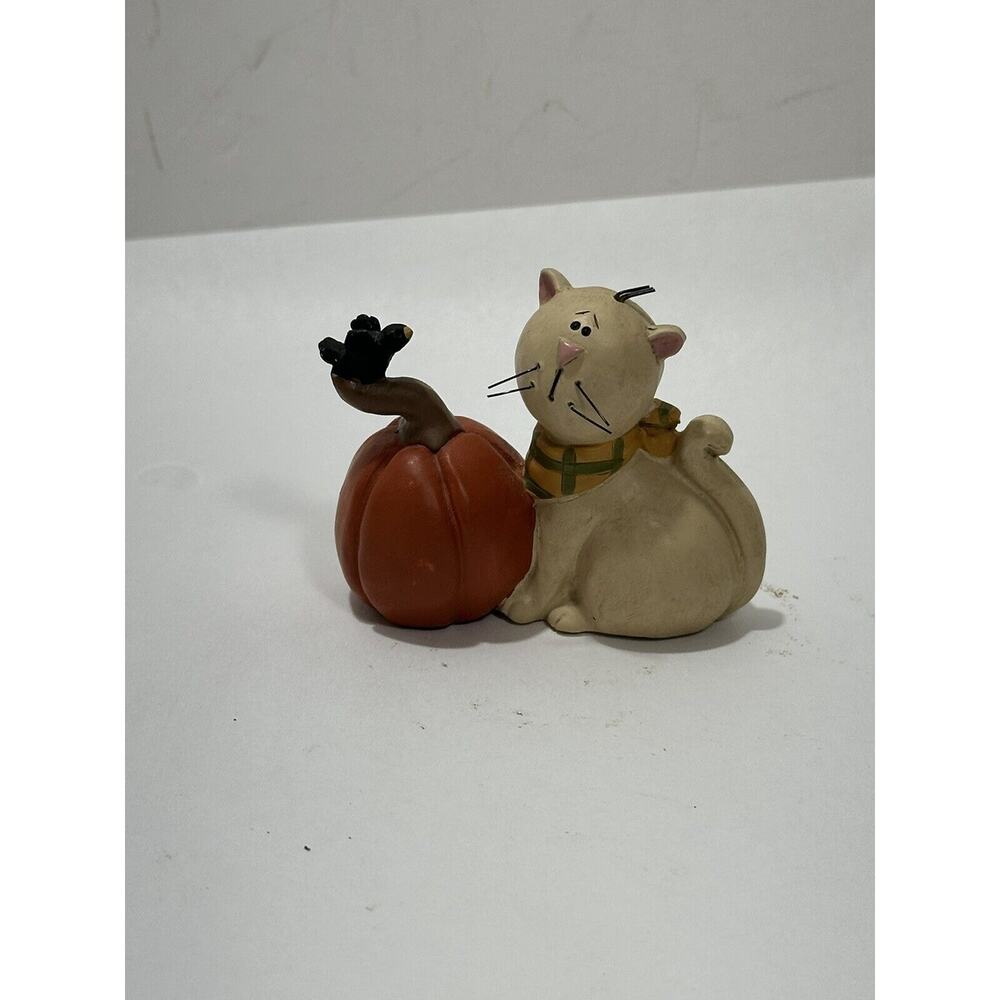Blossom Bucket Figure Cat‎ Pumpkin Crow Suzi Skoglund Fall Primitive Folk Art